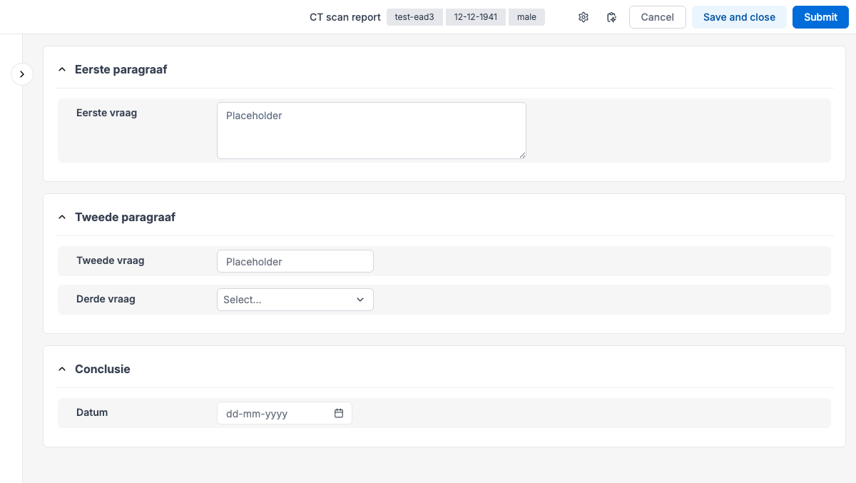 Report form page