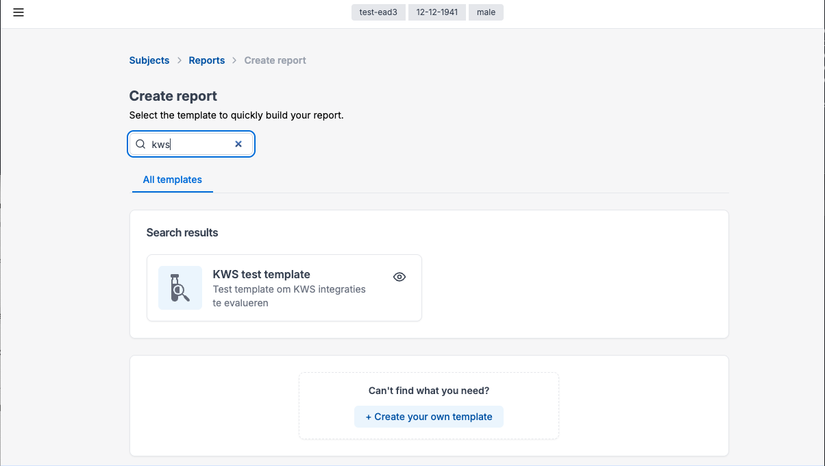 Template picker page